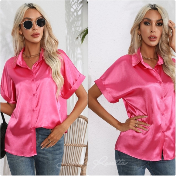 Classic Black Collared Neck Short Sleeve Shirt - Picture 7 of 11